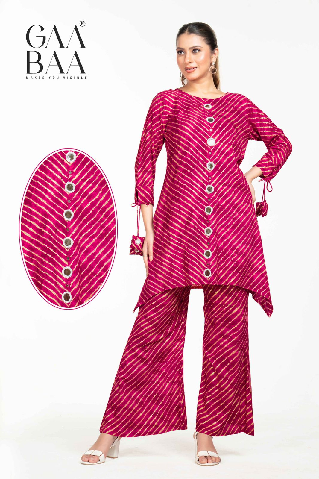 Design 954 Gaabaa Reyon Kurti Bottom Set Wholesaler