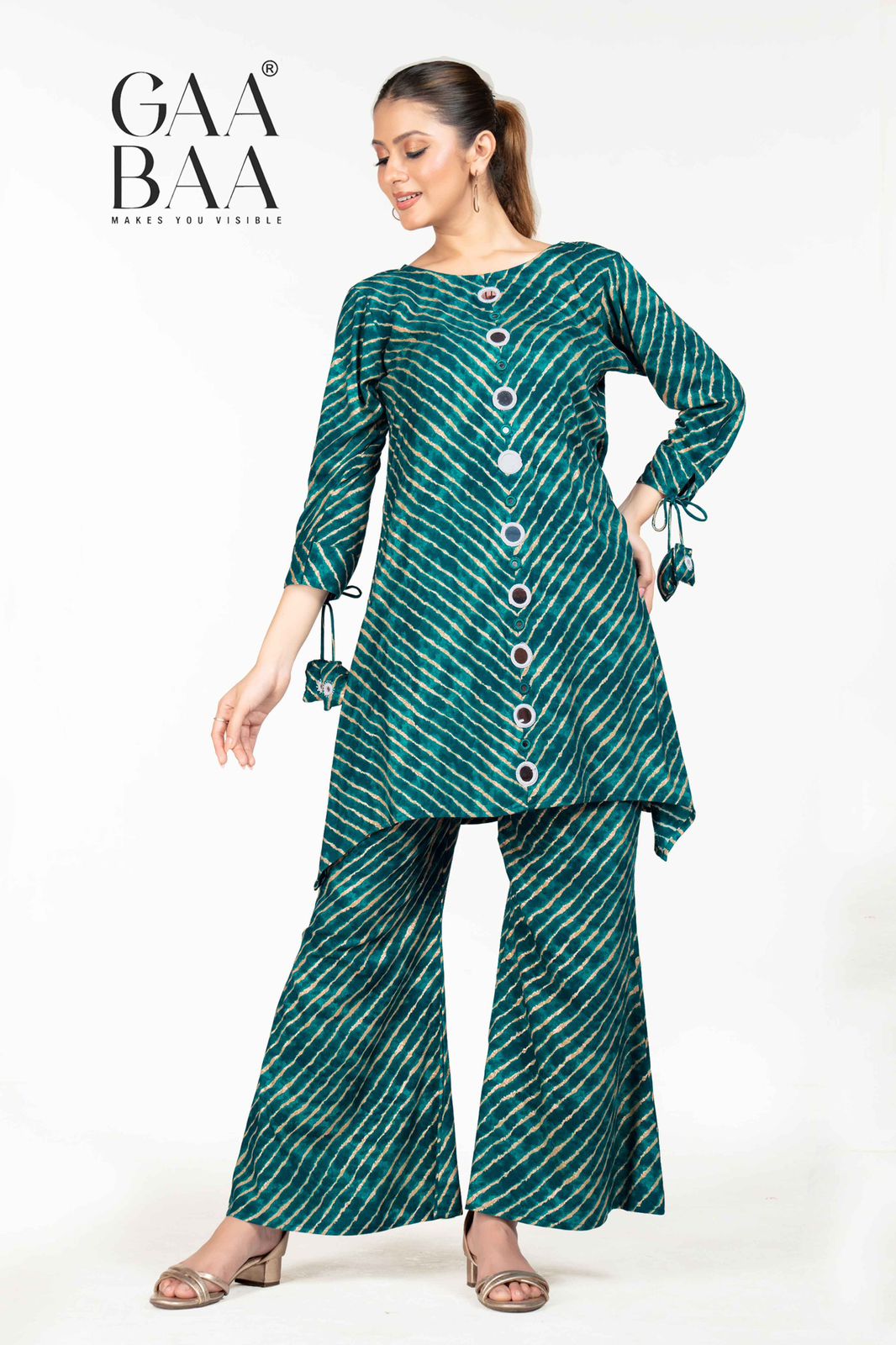 Design 954 Gaabaa Reyon Kurti Bottom Set Wholesaler
