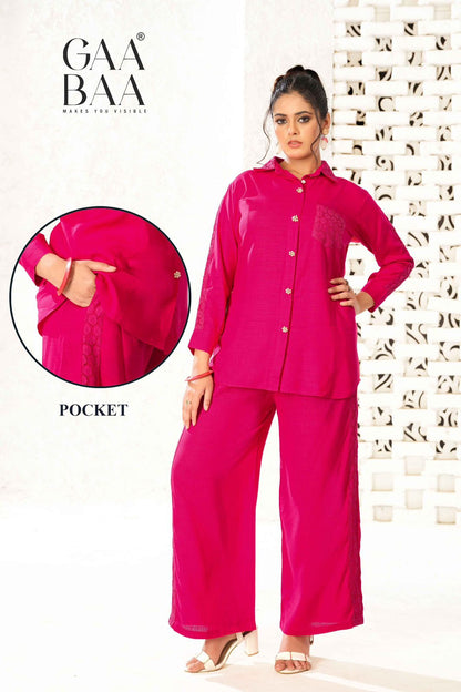 Design 966 Gaabaa Liva Reyon Co Ord Set Supplier Gujarat