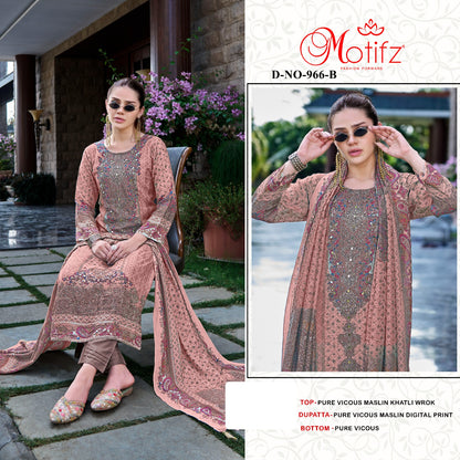 Design 966 Motifz Pure Viscose Pakistani Salwar Suits Exporter Ahmedabad