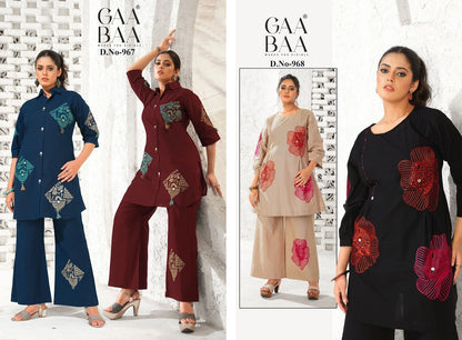 Design 967-968 Gaabaa Cotton Co Ord Set Manufacturer Gujarat