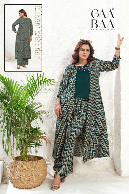 Design 971 Gaabaa Liva Crop Top Shurg Palazzo Set Manufacturer