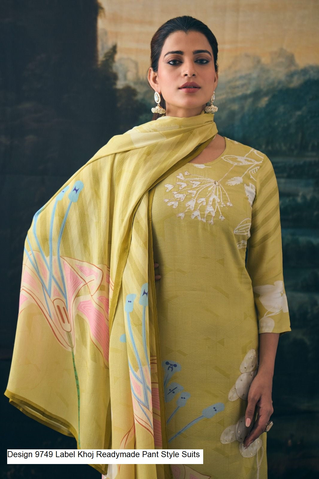 Design 9749 Label Khoj Pure Viscose Readymade Pant Style Suits Manufacturer India