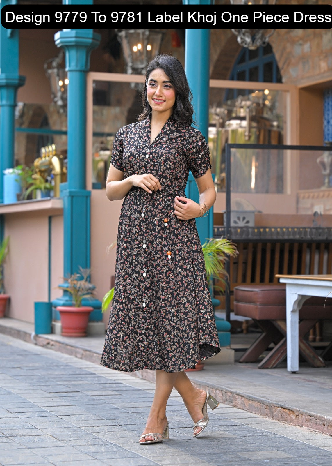 Design 9779 To 9781 Label Khoj Viscose Rayon One Piece Dress Wholesaler India
