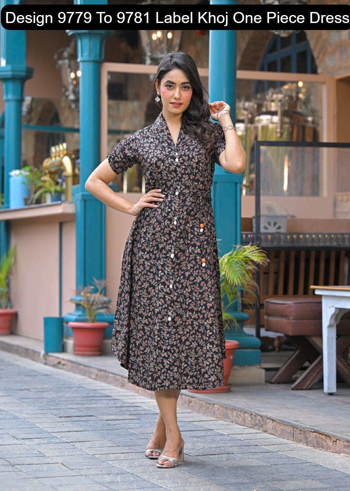 Design 9779 To 9781 Label Khoj Viscose Rayon One Piece Dress Wholesaler India