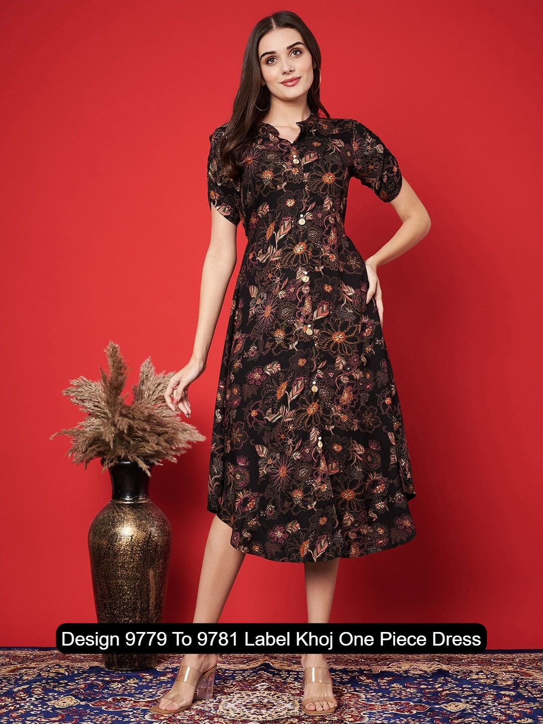 Design 9779 To 9781 Label Khoj Viscose Rayon One Piece Dress Wholesaler India