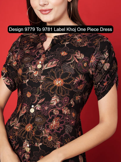 Design 9779 To 9781 Label Khoj Viscose Rayon One Piece Dress Wholesaler India
