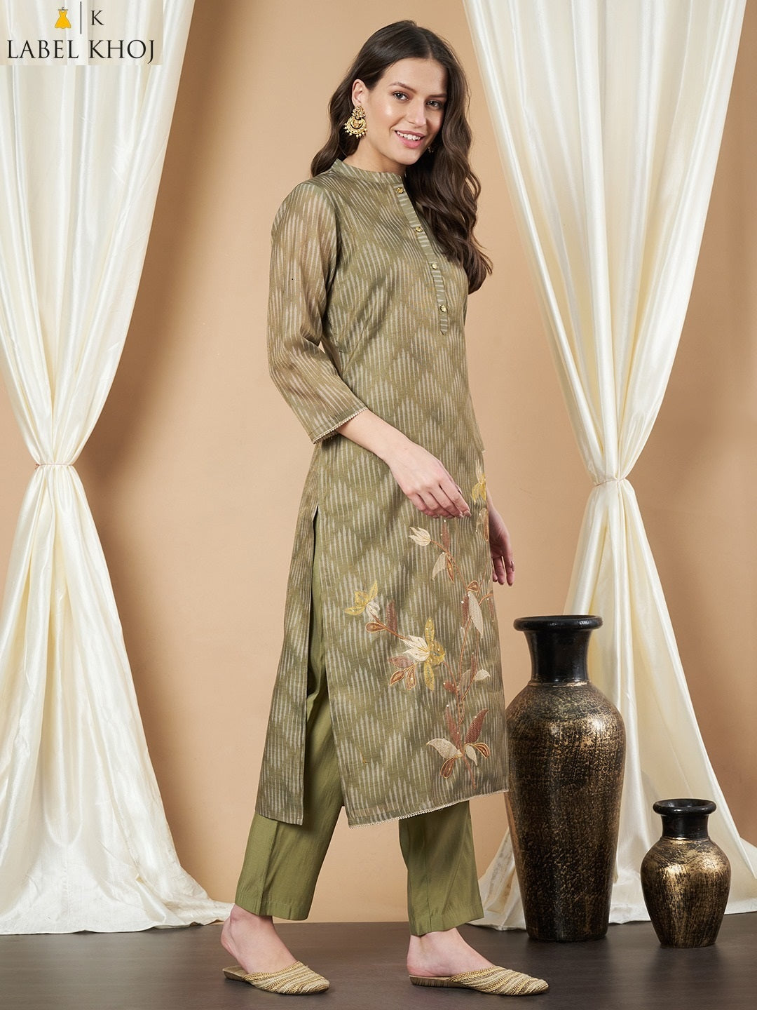 Design 9786 Label Khoj Silk Readymade Pant Style Suits Wholesale Price