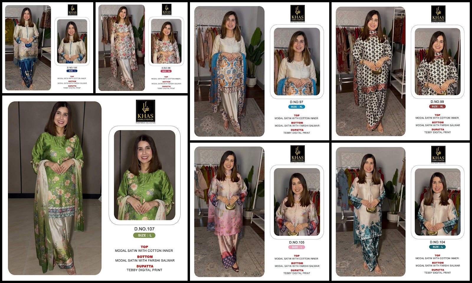 Design 97 To 107 Khas Modal Satin Pakistani Readymade Suits Supplier Ahmedabad