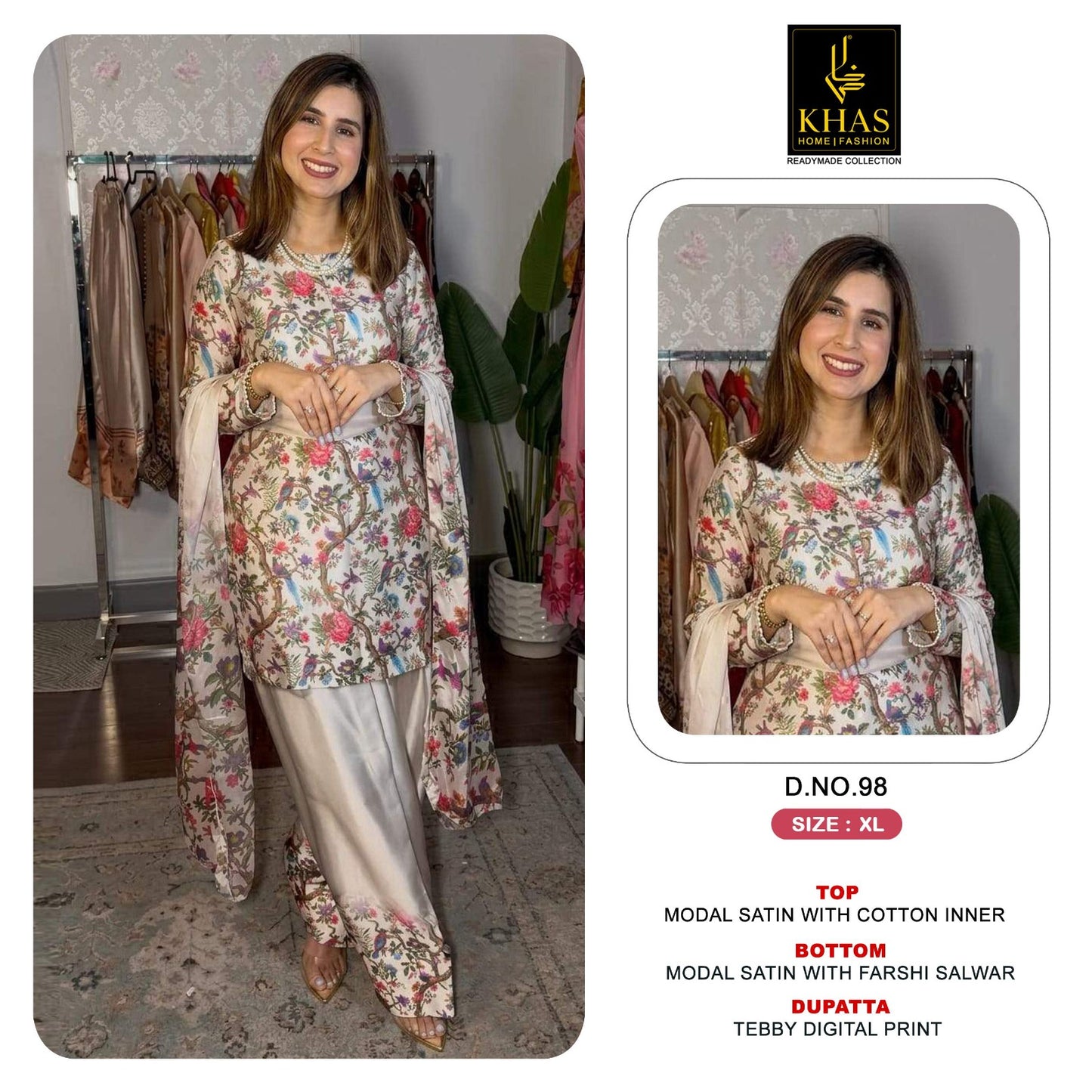 Design 97 To 107 Khas Modal Satin Pakistani Readymade Suits Supplier Ahmedabad