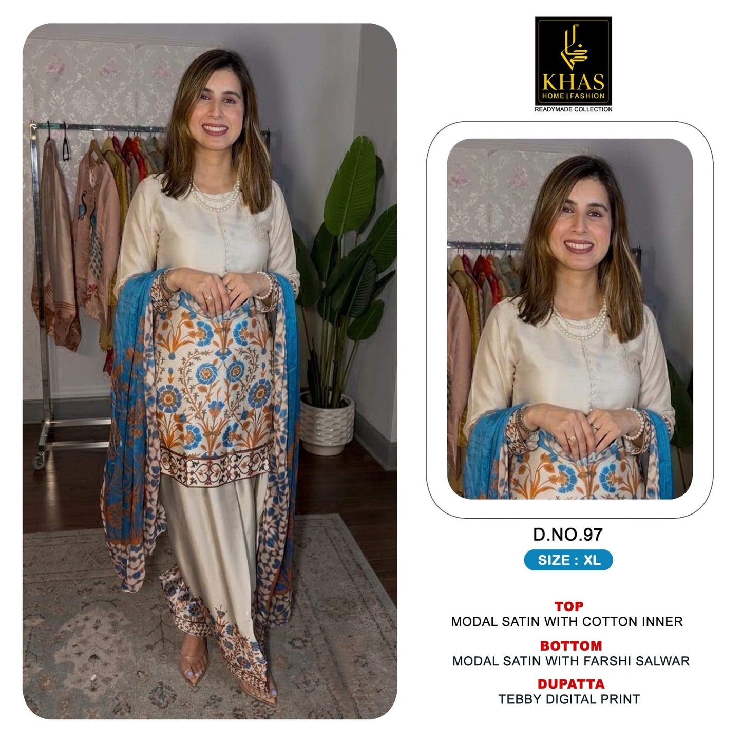Design 97 To 107 Khas Modal Satin Pakistani Readymade Suits Supplier Ahmedabad