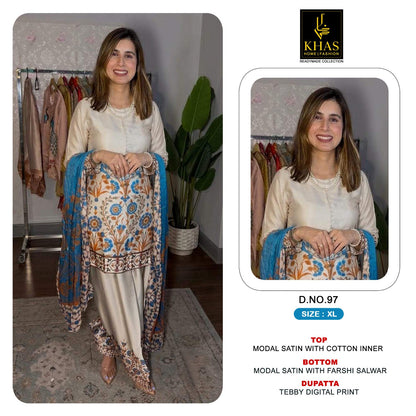 Design 97 To 107 Khas Modal Satin Pakistani Readymade Suits Supplier Ahmedabad