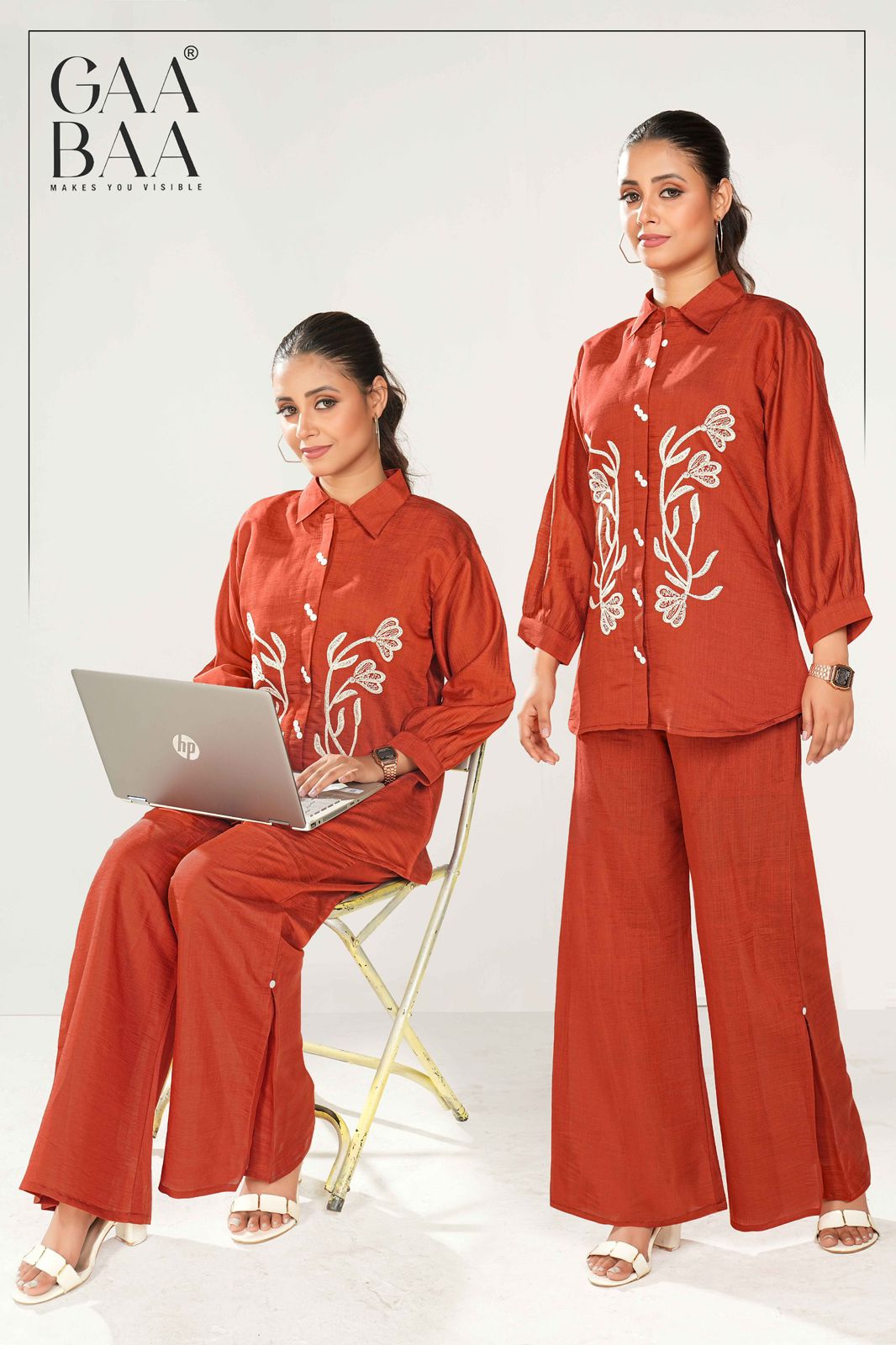 Design 981 Gaabaa Chanderi Co Ord Set Supplier