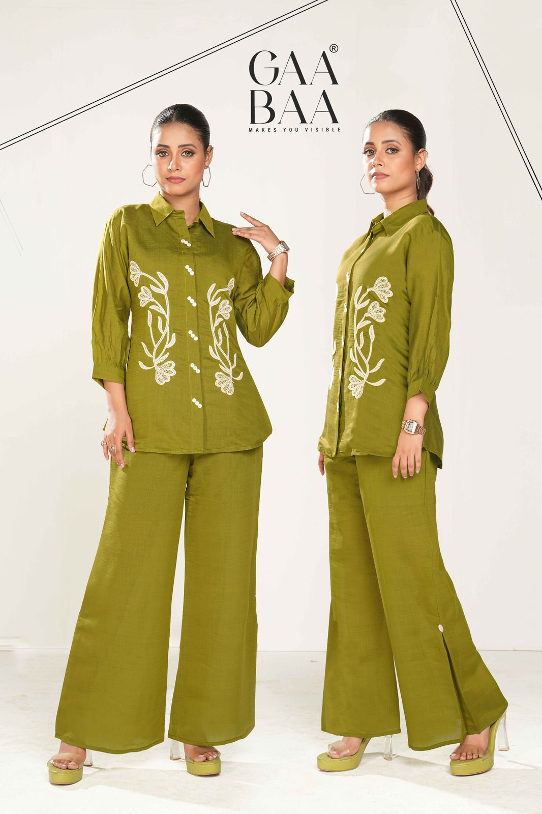 Design 981 Gaabaa Chanderi Co Ord Set Supplier