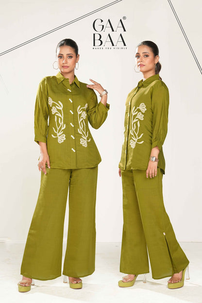 Design 981 Gaabaa Chanderi Co Ord Set Supplier