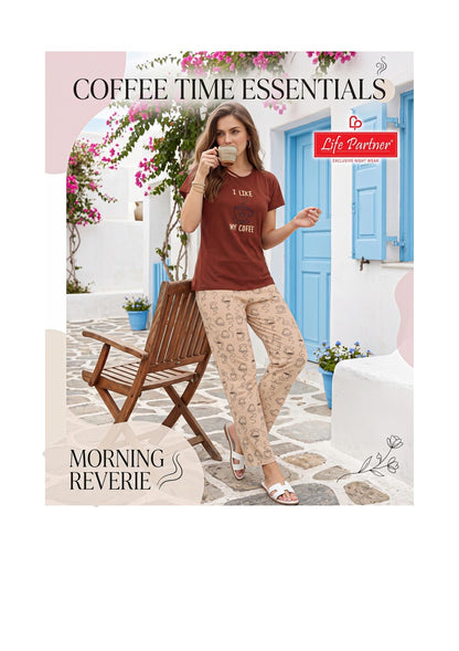 Design 9 Plain Print Life Partner Sinker Pyjama Night Suits Wholesale Price