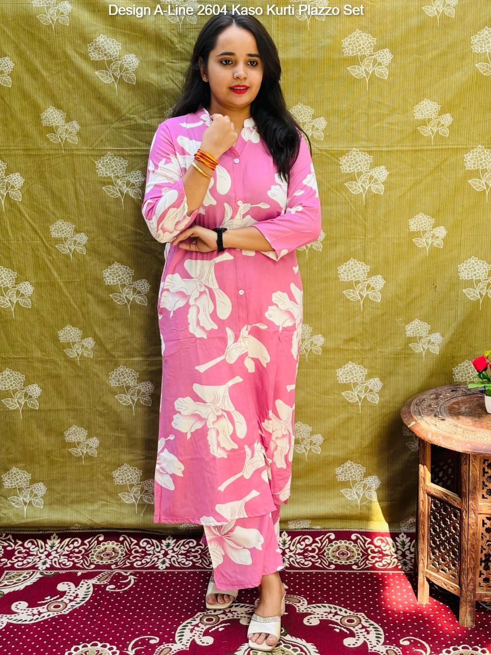Design A-Line 2604 Kaso Rayon Kurti Plazzo Set Supplier Gujarat