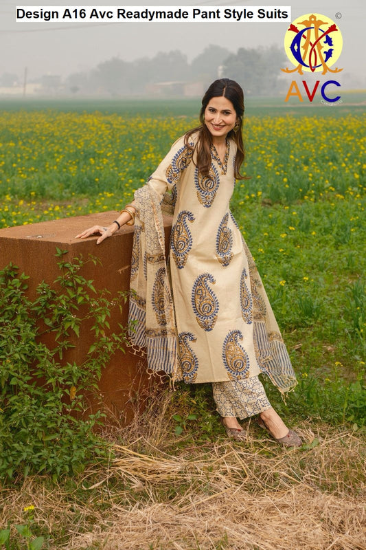 Design A16 Avc Rayon Readymade Pant Style Suits Wholesaler