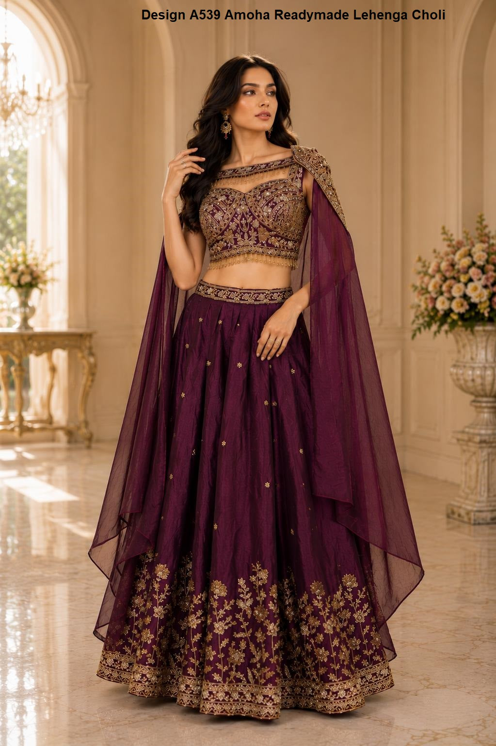 Design A539 Amoha Nc Satin Readymade Lehenga Choli Supplier Ahmedabad