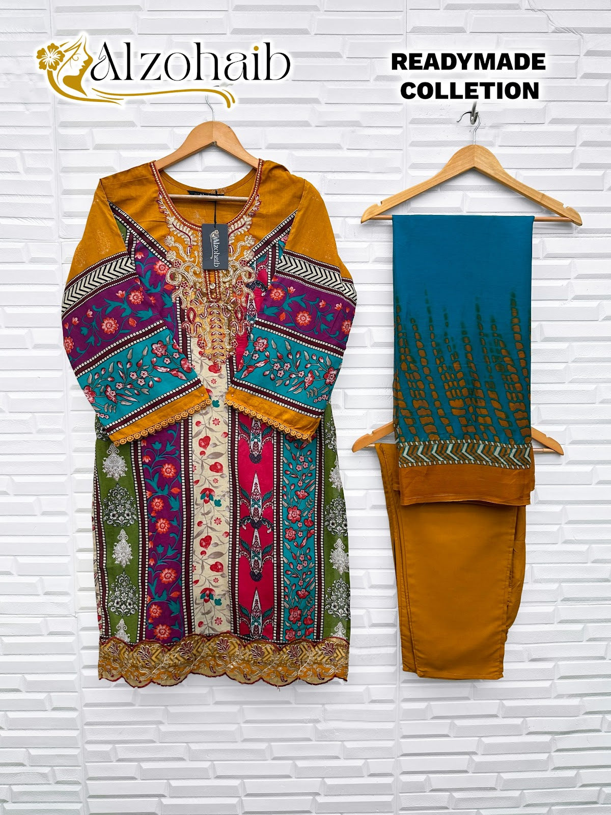 Design B Al Zohaib Cotton Karachi Readymade Suits Supplier Ahmedabad
