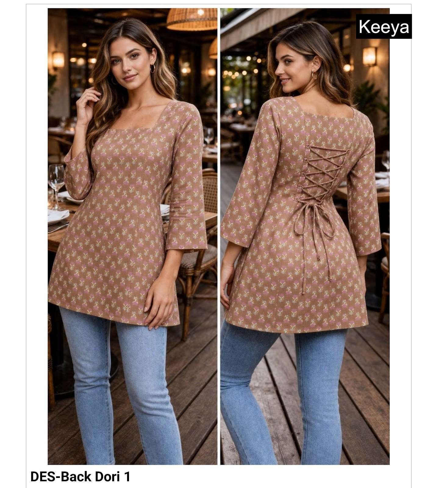 Design Back Dori Keeya Cotton Short Kurtis Exporter Ahmedabad