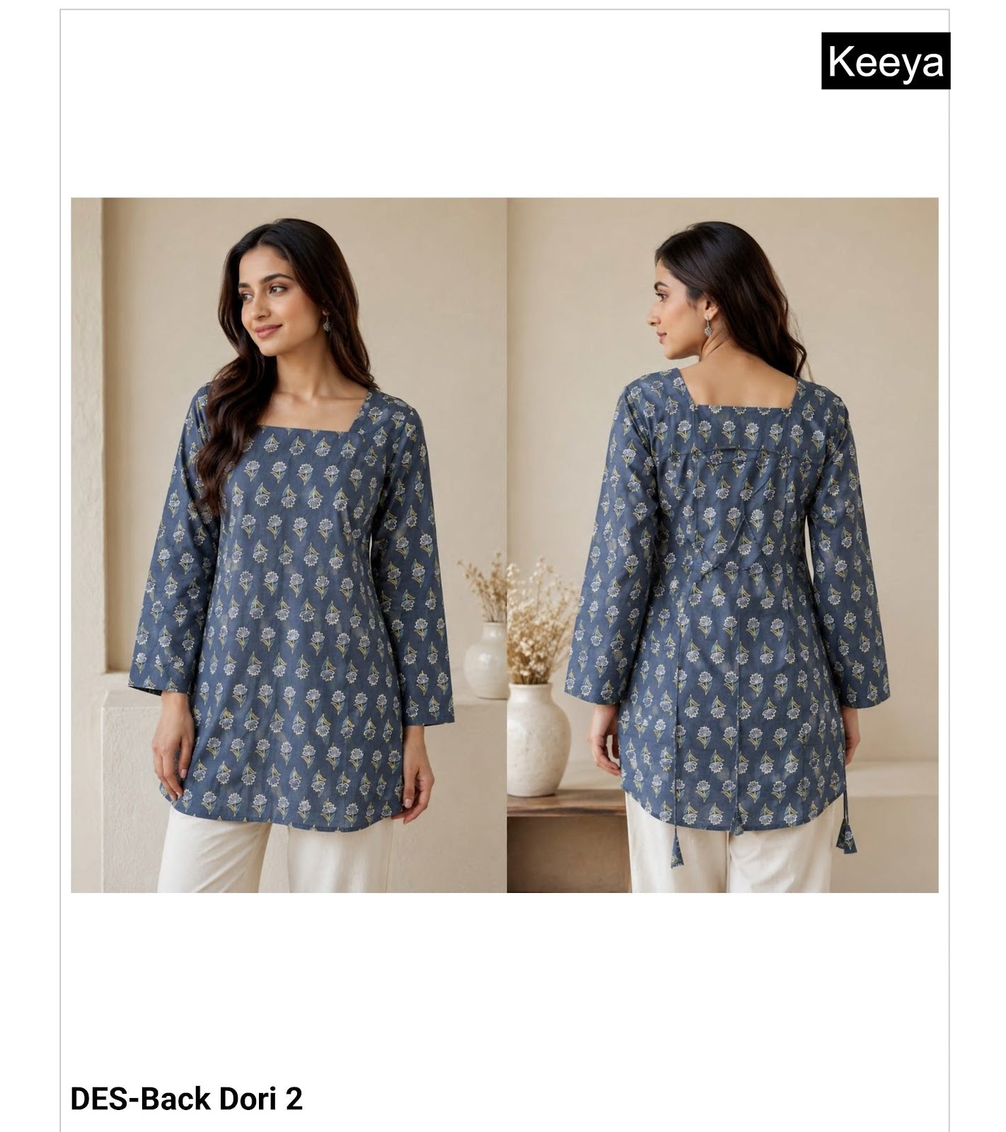 Design Back Dori Keeya Cotton Short Kurtis Exporter Ahmedabad