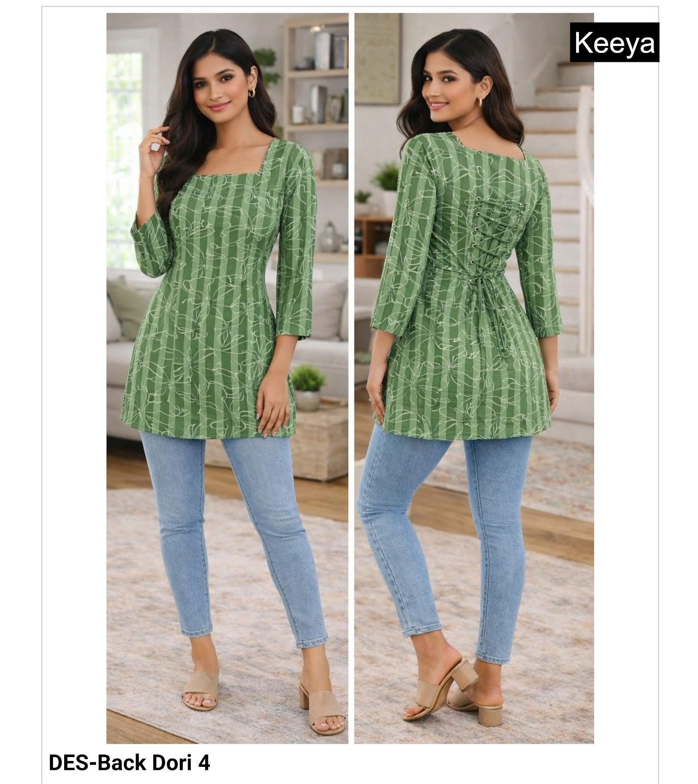 Design Back Dori Keeya Cotton Short Kurtis Exporter Ahmedabad