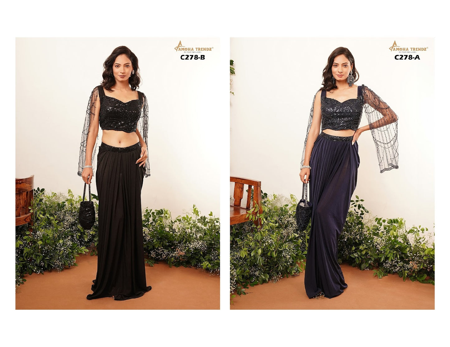 Design C278 Ab Amoha Imported Indo Western Pair Exporter