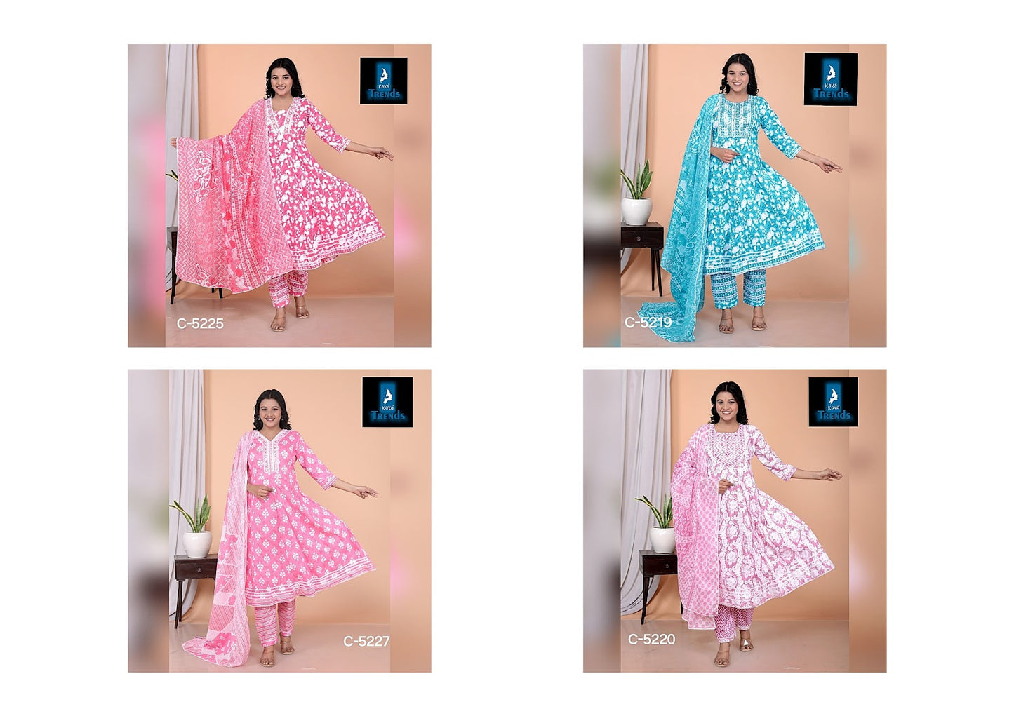 Design C 52 Kaya Cotton Readymade Anarkali Suits Manufacturer Ahmedabad