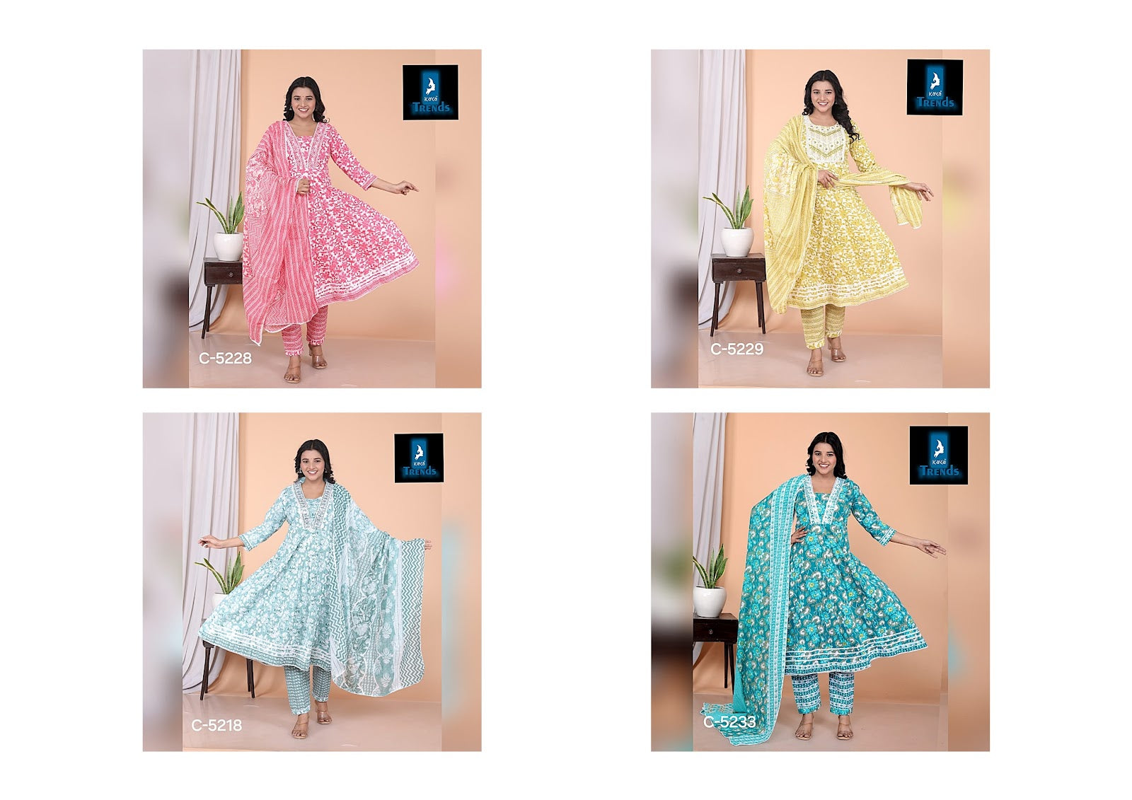 Design C 52 Kaya Cotton Readymade Anarkali Suits Manufacturer Ahmedabad