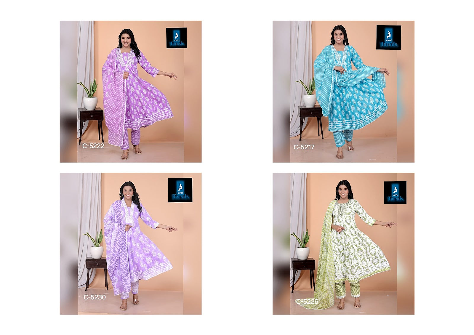 Design C 52 Kaya Cotton Readymade Anarkali Suits Manufacturer Ahmedabad