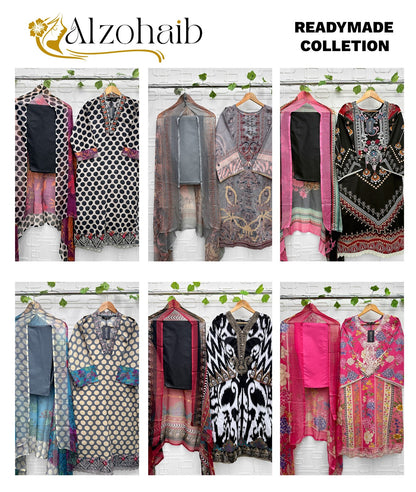 Design C Al Zohaib Cotton Karachi Readymade Suits Wholesale