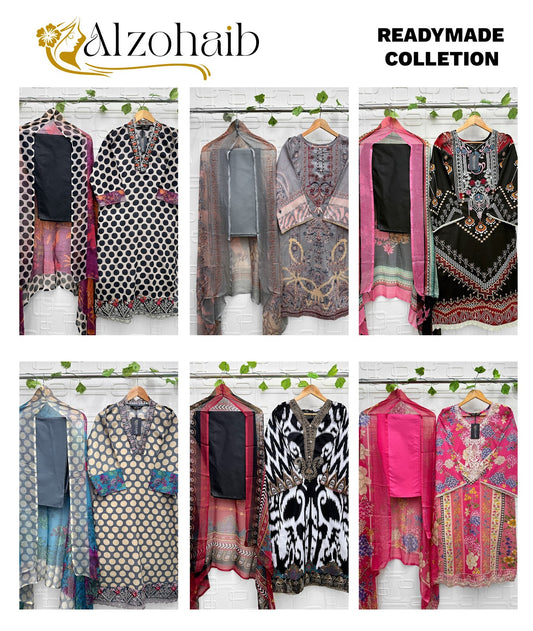 Design C Al Zohaib Cotton Karachi Readymade Suits Wholesale