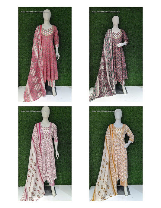 Design Cotton Ffi Readymade Anarkali Suits Supplier India
