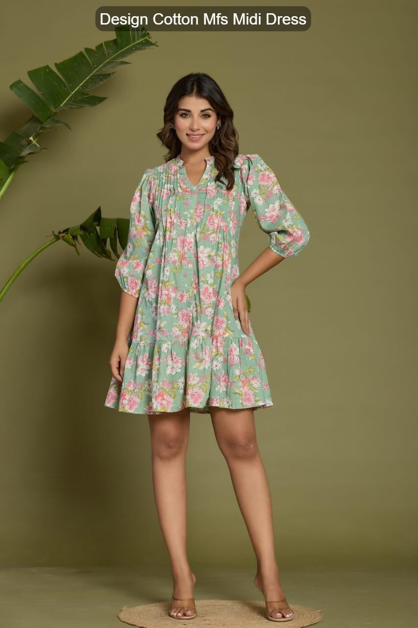 Design Cotton Mfs Midi Dress Wholesale Price