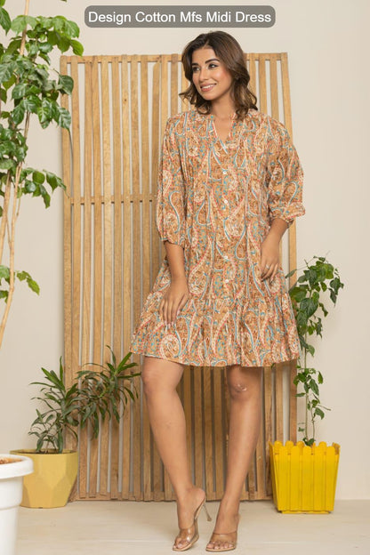 Design Cotton Mfs Midi Dress Wholesale Price