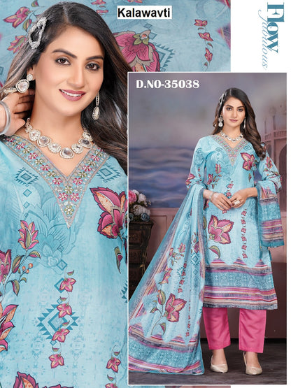 Design Digital Print Kalawavti Muslin Silk Readymade Pant Style Suits Supplier Ahmedabad
