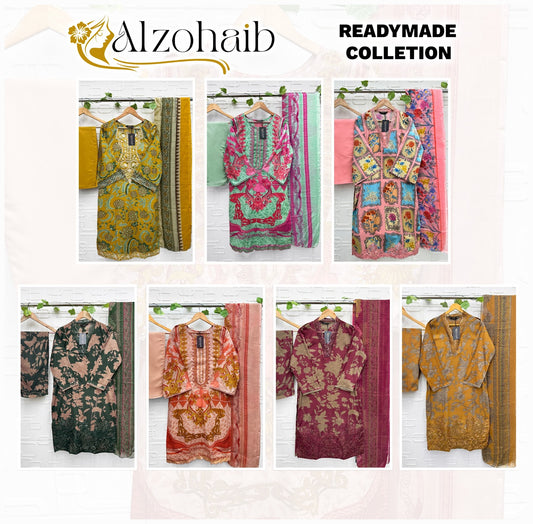 Design E Al Zohaib Cotton Karachi Readymade Suits Supplier