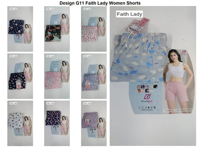 Design G11 Faith Lady Cotton Women Shorts Wholesale Rate