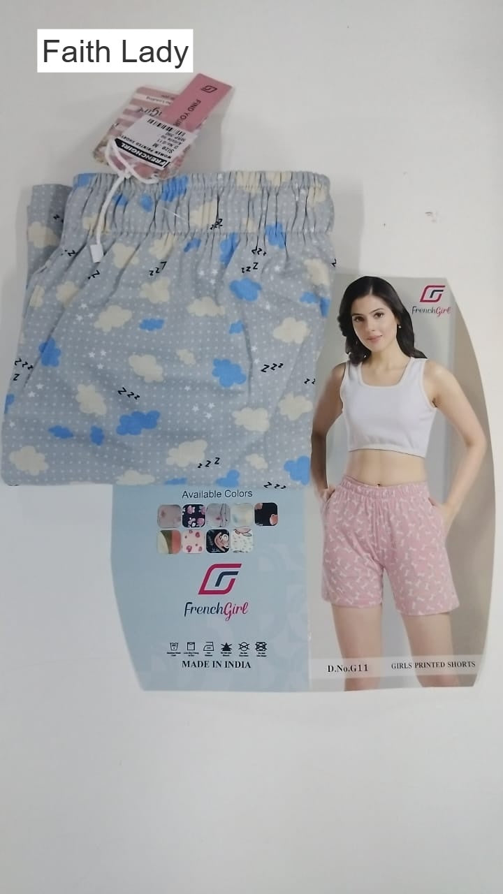 Design G11 Faith Lady Cotton Women Shorts Wholesale Rate