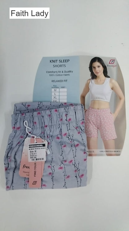 Design G11 Faith Lady Cotton Women Shorts Wholesale Rate