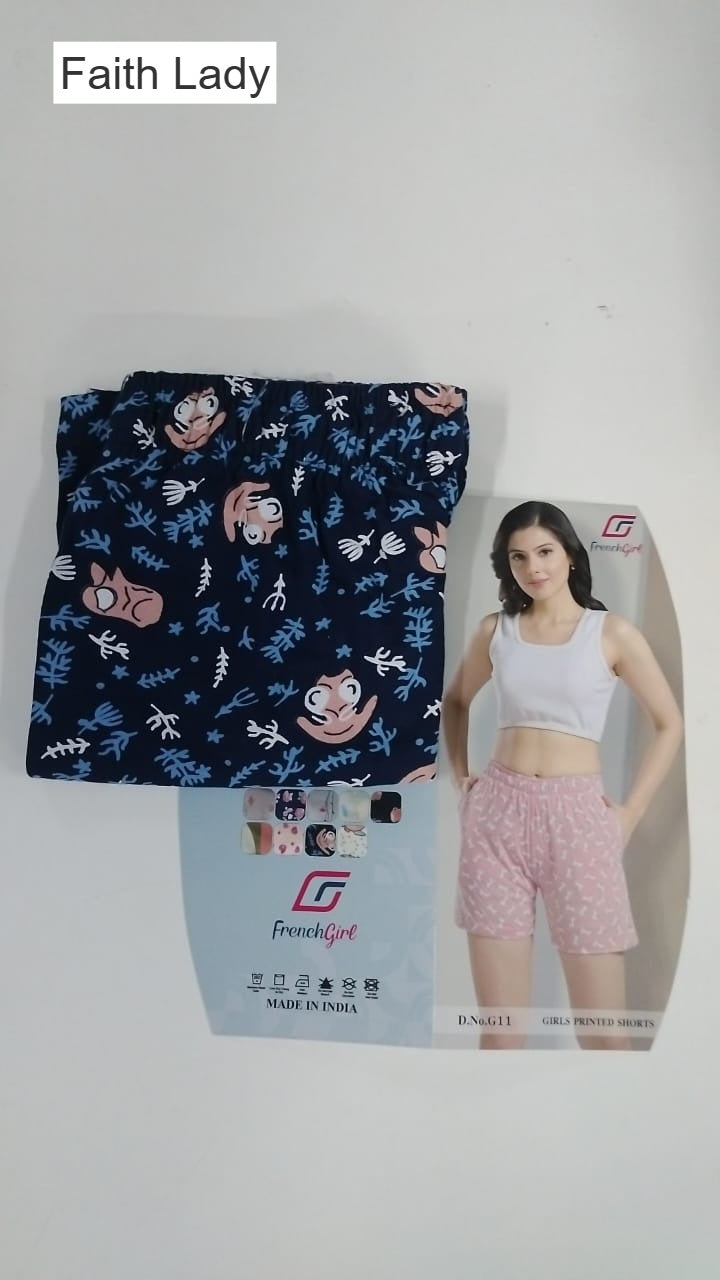Design G11 Faith Lady Cotton Women Shorts Wholesale Rate