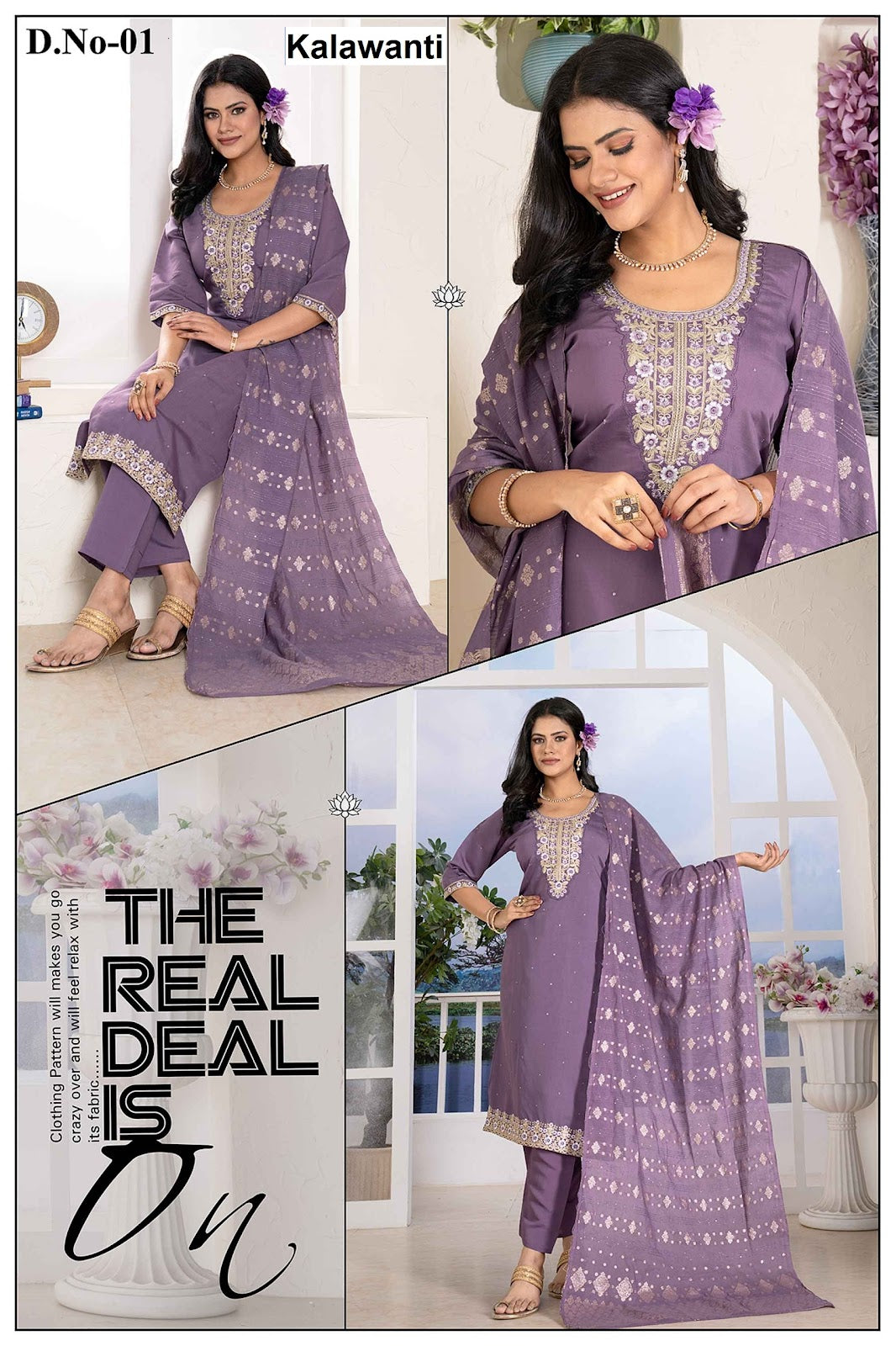 Design Handwork Kalawanti Roman Silk Readymade Pant Style Suits Wholesale Price