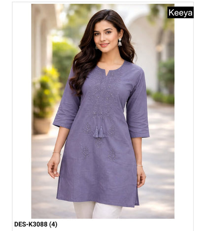 Design K3088 Keeya Cotton Short Kurtis Wholesale Rate