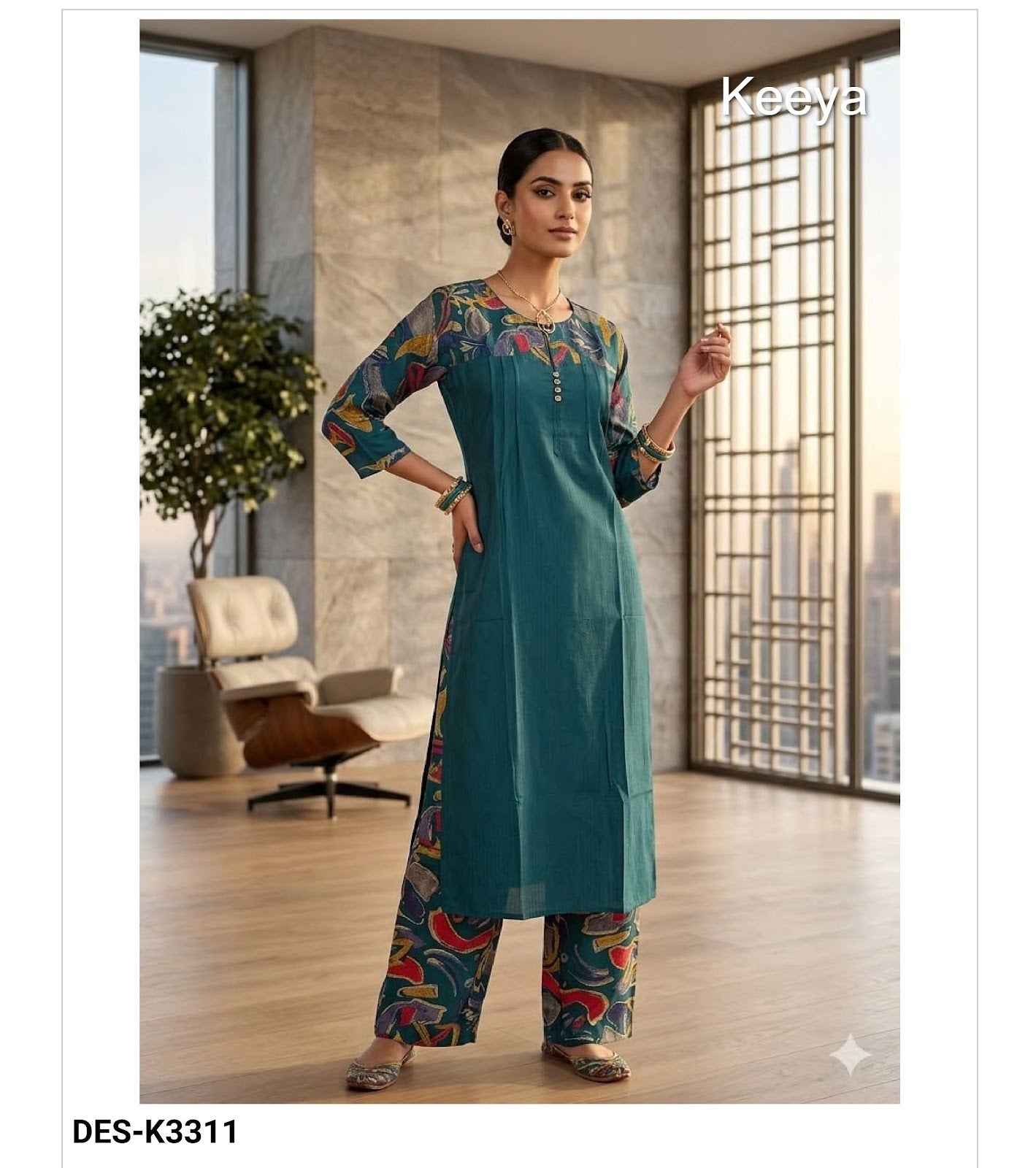 Design K3303-13 Keeya Vertical Co Ord Set Wholesaler Ahmedabad