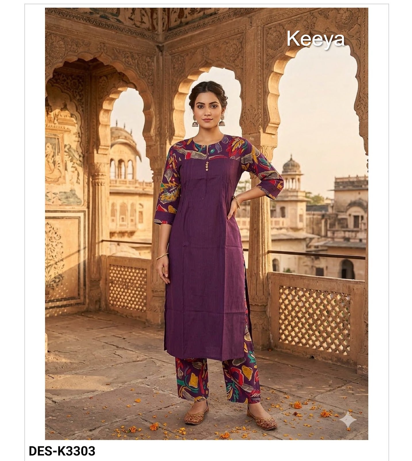 Design K3303-13 Keeya Vertical Co Ord Set Wholesaler Ahmedabad