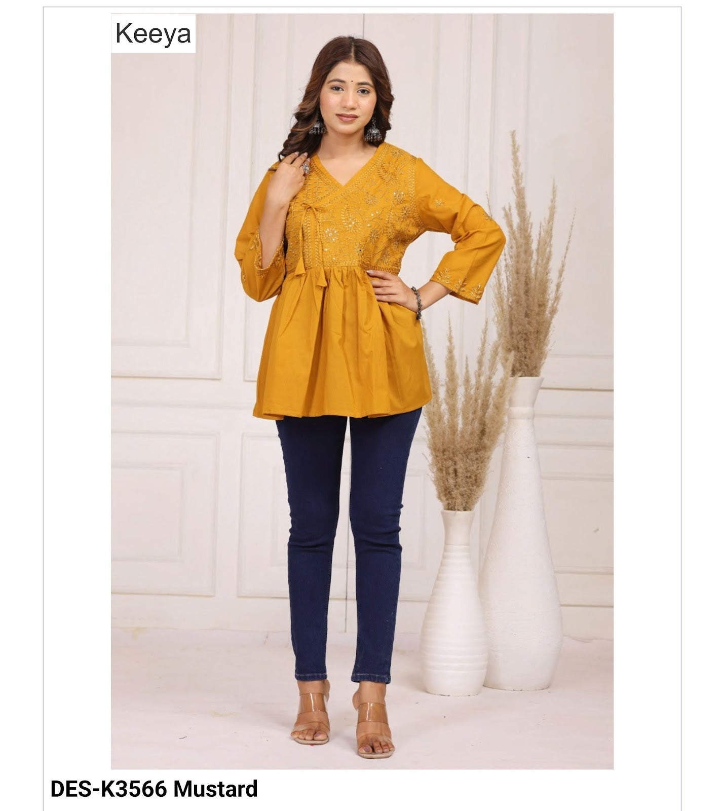 Design K3566 Flair Keeya Cotton Stylish Short Tops Exporter Ahmedabad
