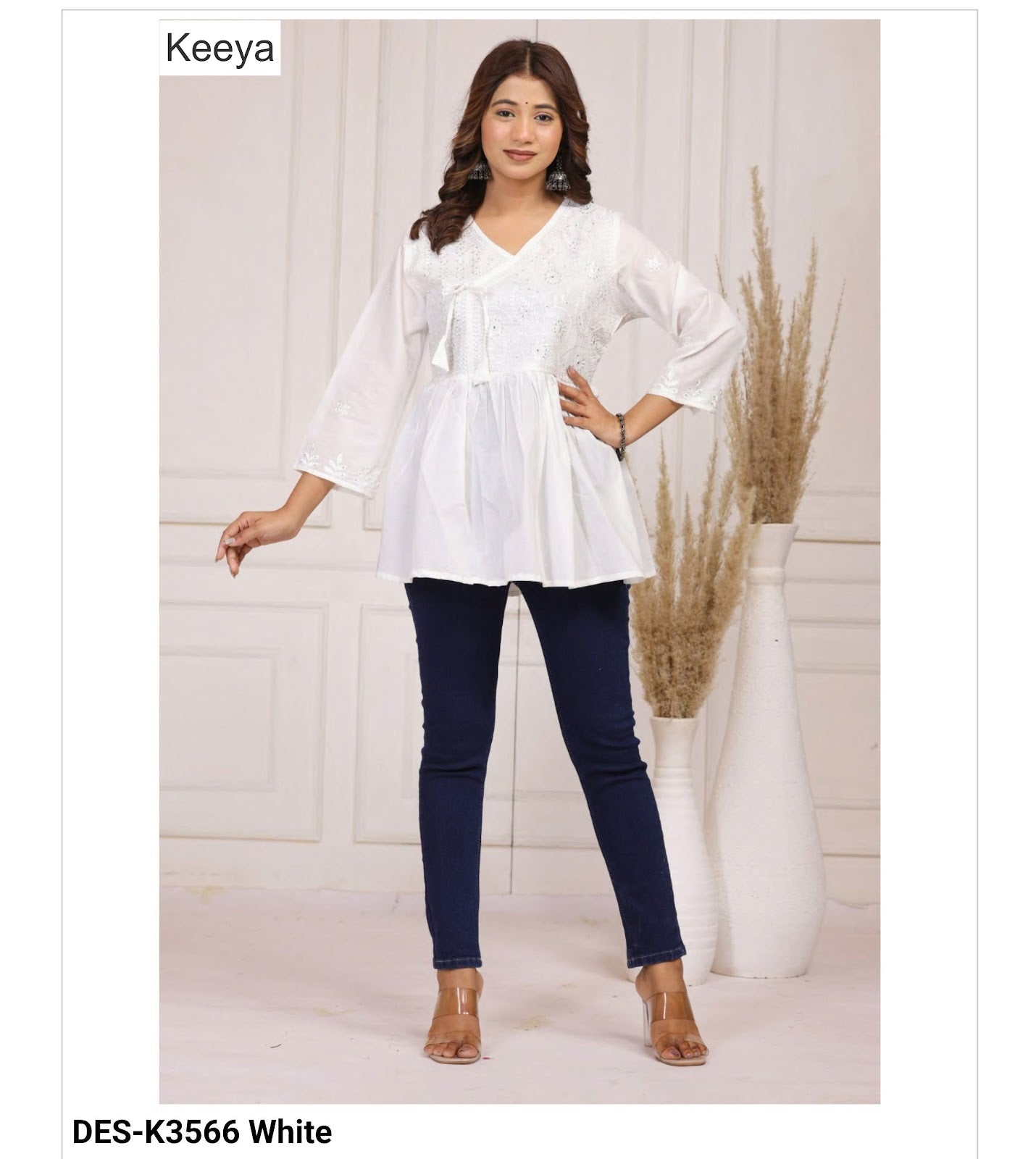 Design K3566 Flair Keeya Cotton Stylish Short Tops Exporter Ahmedabad