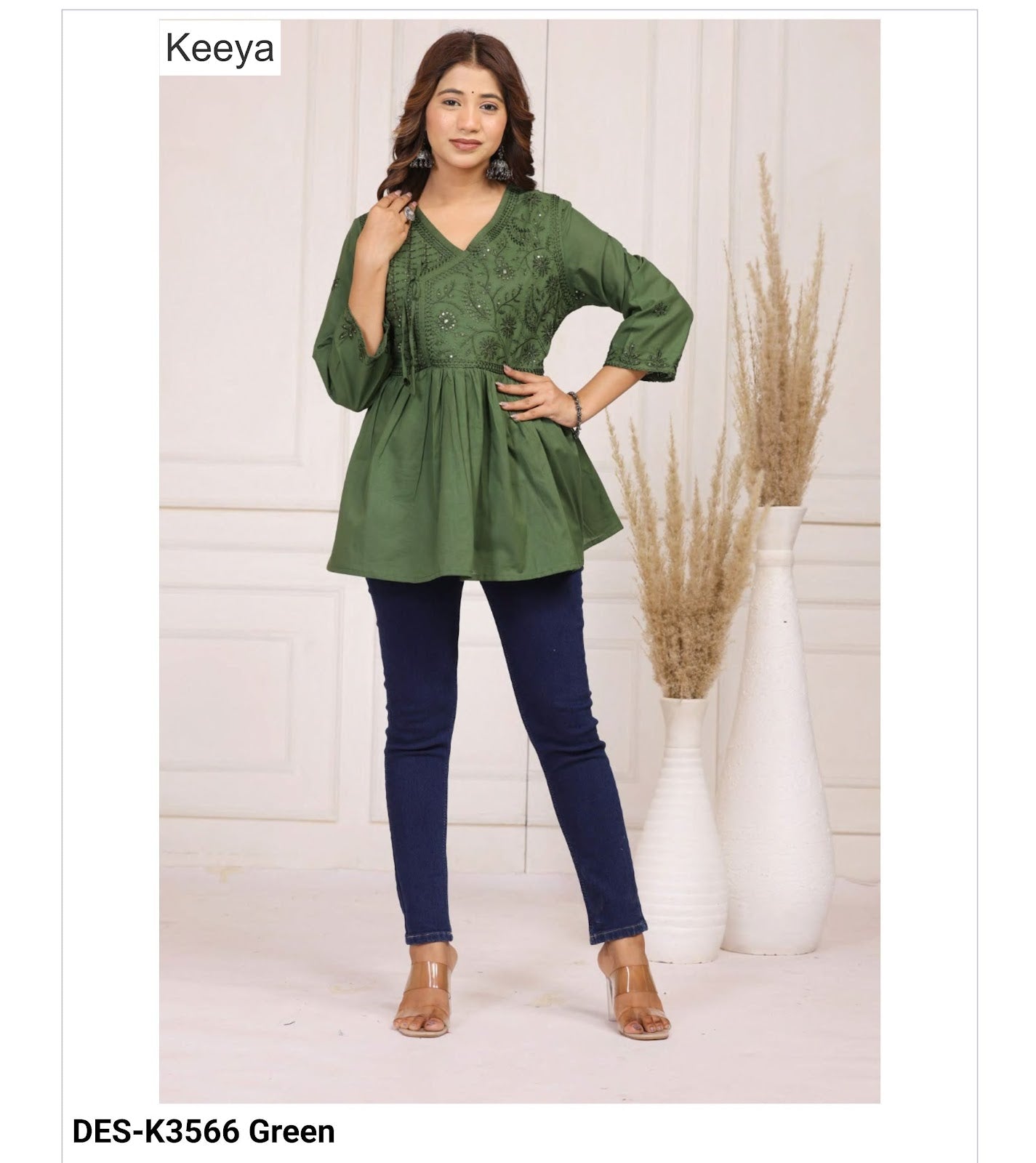 Design K3566 Flair Keeya Cotton Stylish Short Tops Exporter Ahmedabad