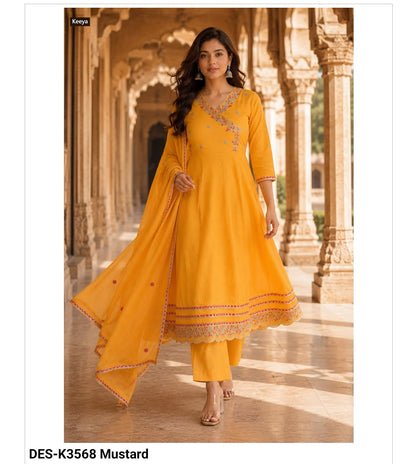 Design K3568 Keeya Dobby Readymade Cotton Pant Suits Manufacturer